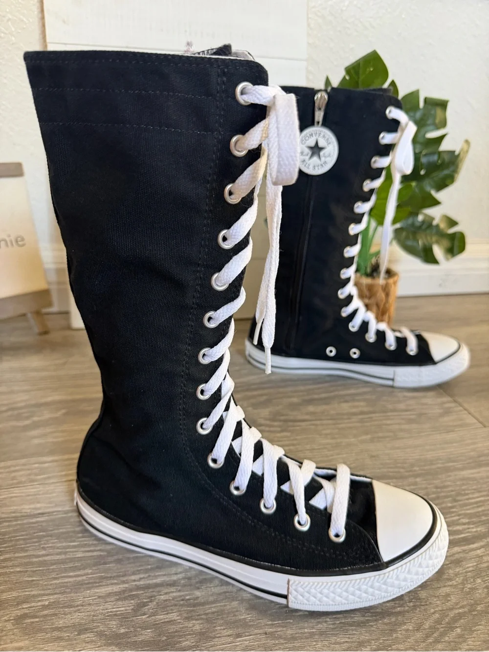 Like New Converse Chuck Taylor All Star XX Hi Knee High Black Boots Youth Size 3